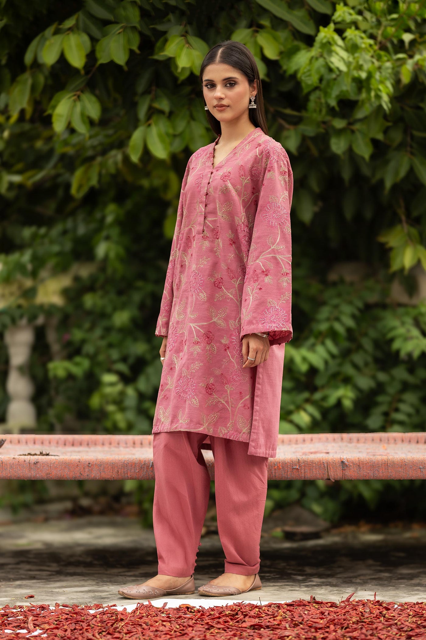 Embroidered Cotton Dobby Shirt