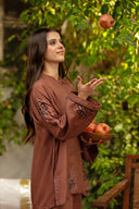 2 Pc Embroidered Twill Suit