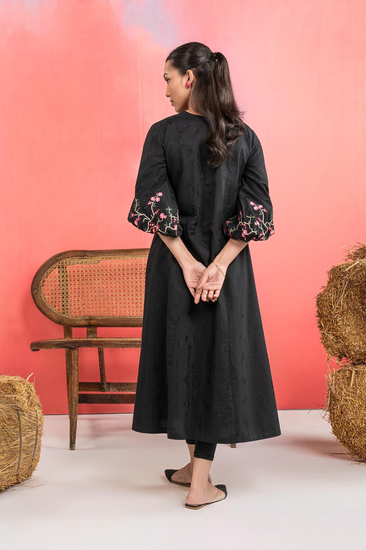 Embroidered Filament Viscose Dress