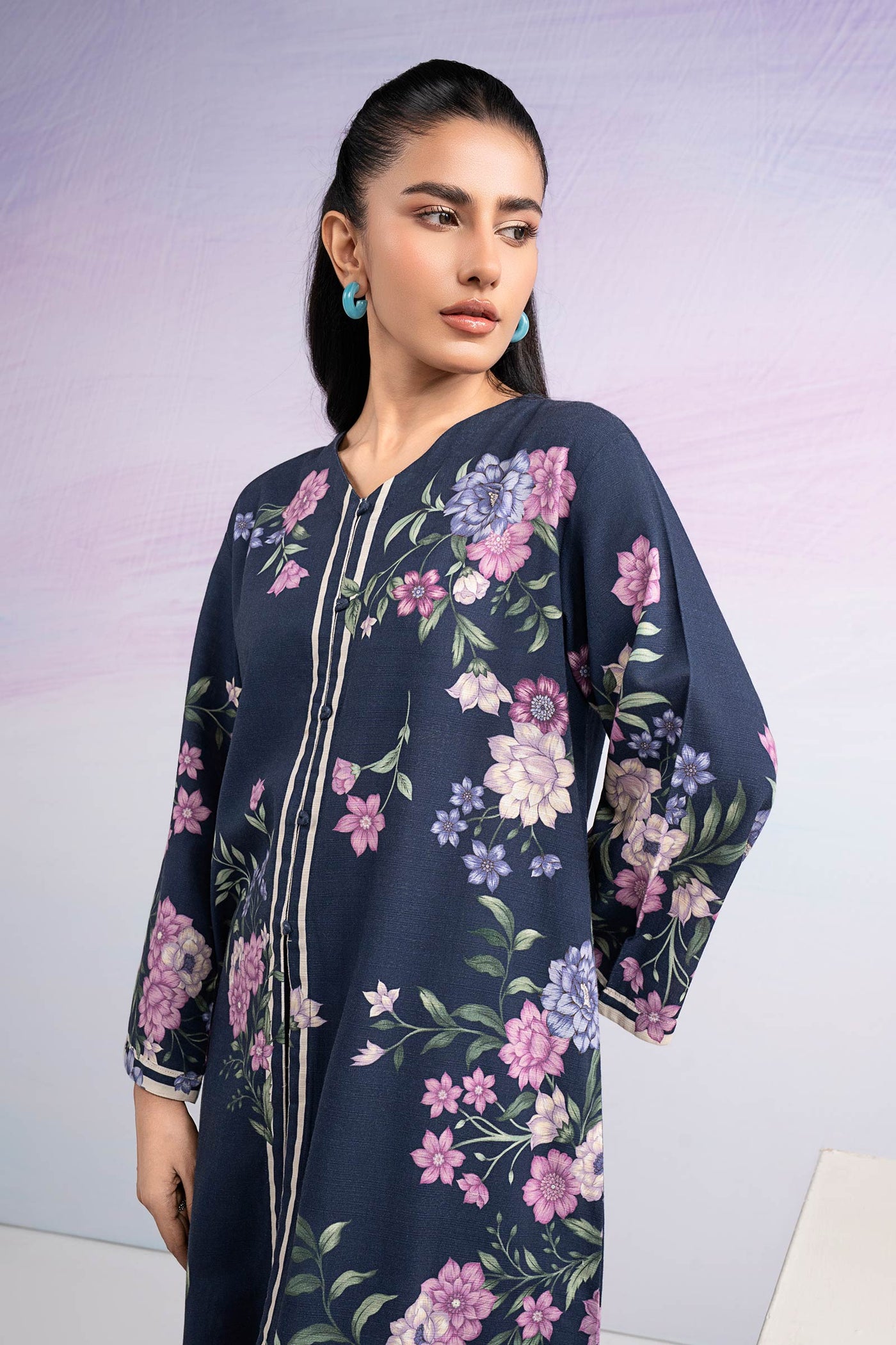 Printed Khaddar Shirt