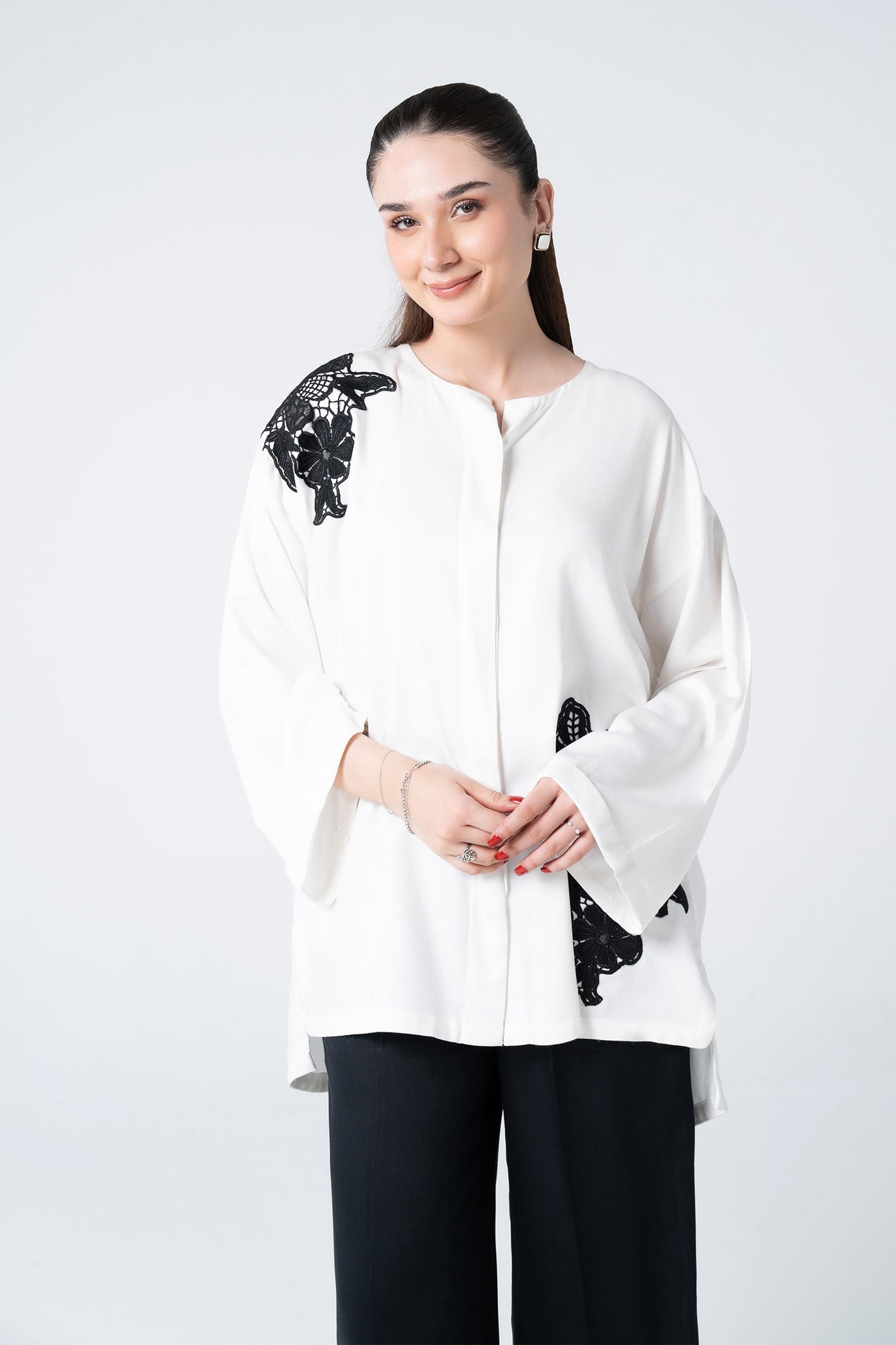 2 Pc Embroidered Herringbone Suit