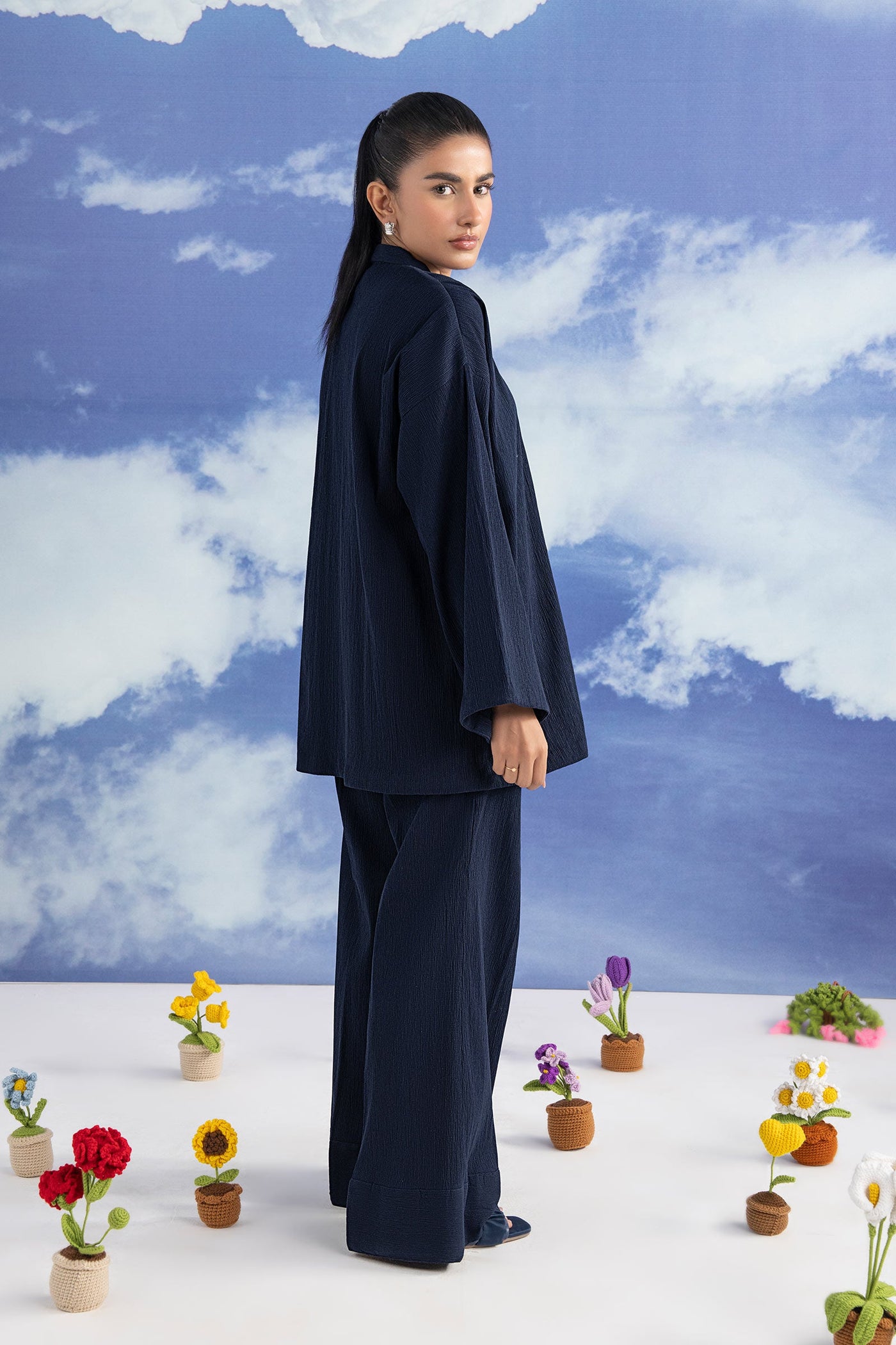 2 Pc Dyed Seer Sucker Suit