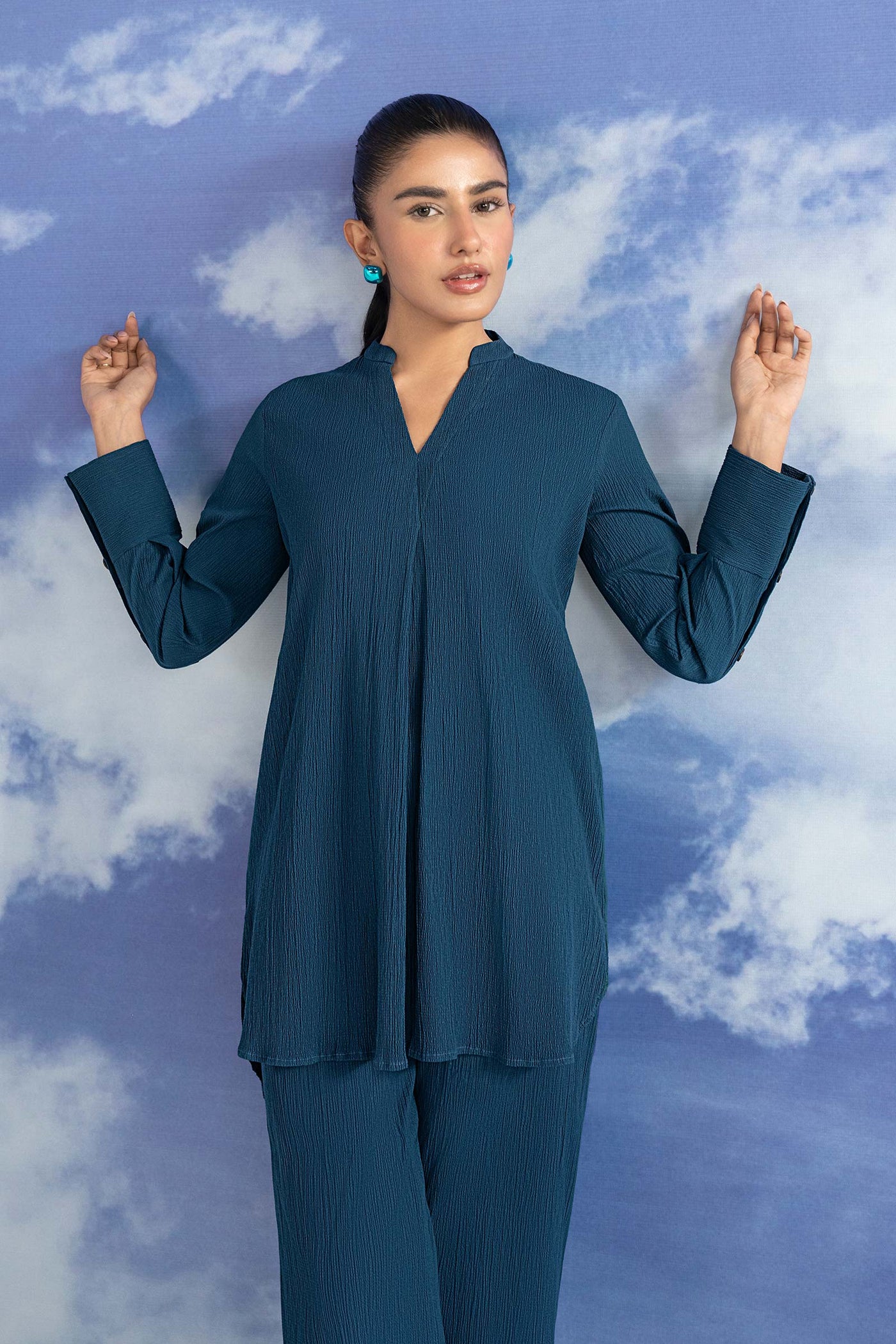 2 Pc Dyed Seer Sucker Suit