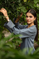 2 Pc Embroidered Crosshatch Suit