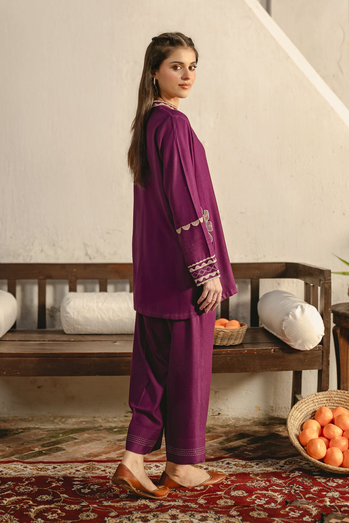 2 Pc Embroidered Alpine Wool Suit