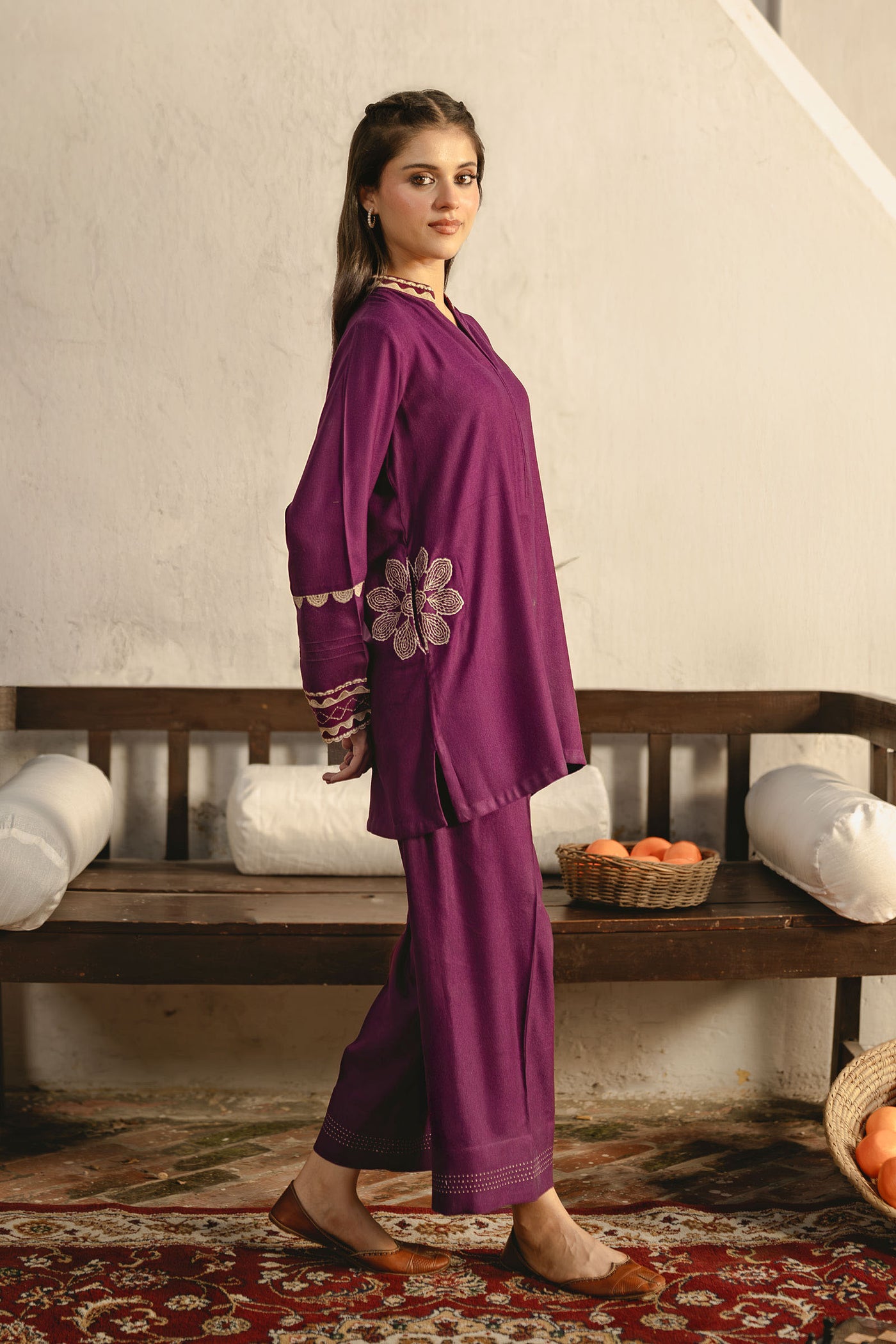 2 Pc Embroidered Alpine Wool Suit