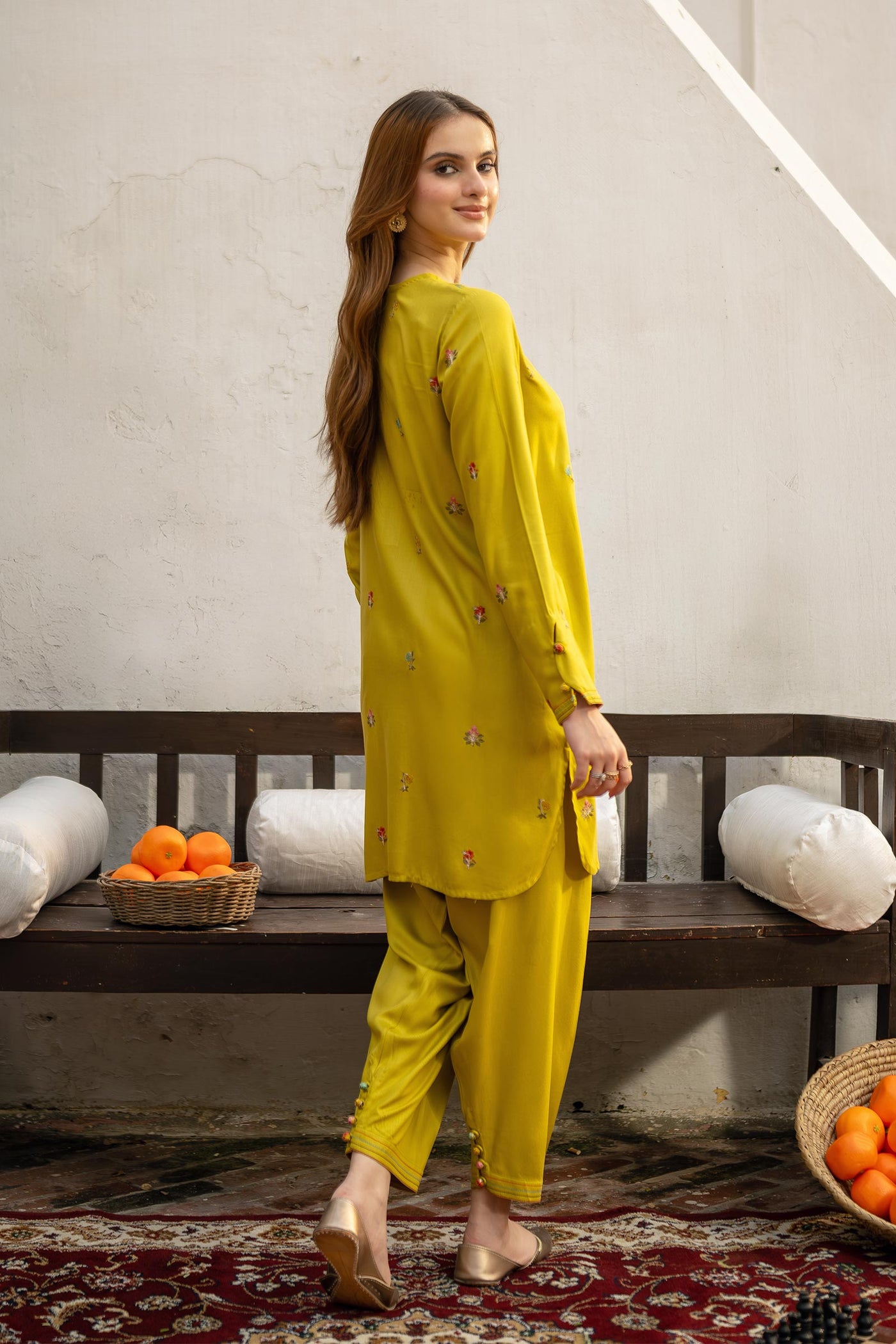 2 Pc Embroidered Twill Suit