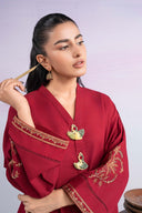 2 Pc Embroidered Slub Khaddar Suit