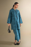 2 Pc Printed Crosshatch Suit