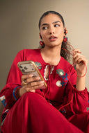2 Pc Embroidered Twill Suit