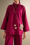 2 Pc Dyed Khaddar Jacquard Suit
