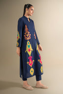 2 Pc Embroidered Cotton Dobby Suit