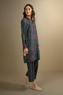 2 Pc Printed Twill Suit