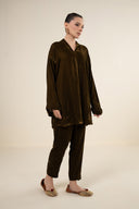 2 Pc Dyed Velvet Suit