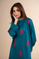2 Pc Embroidered Twill Suit