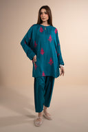 2 Pc Embroidered Twill Suit