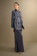 2 Pc Embroidered Twill Suit