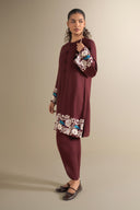 2 Pc Embroidered Rib Karandi Suit