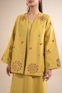 2 Pc Embroidered Linen Suit