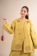 2 Pc Embroidered Linen Suit