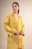2 Pc Embroidered Linen Suit