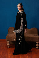 2 Pc Embroidered Velvet Suit