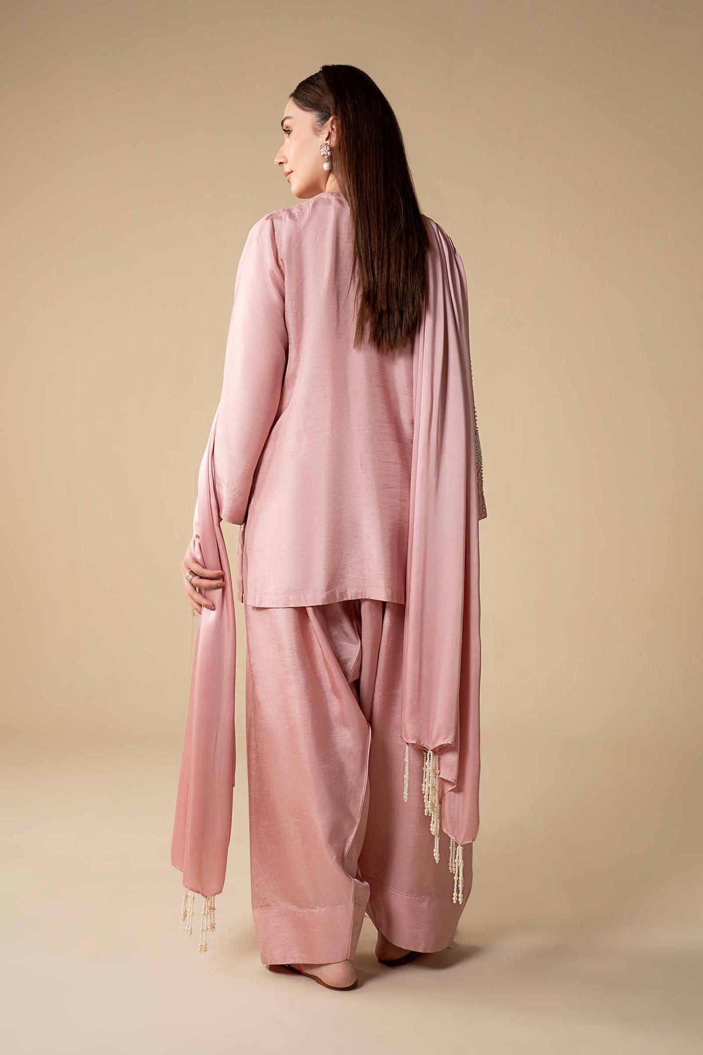 3 Pc Embellished Raw Silk Suit