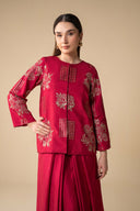 2 Pc Embroidered Raw Silk Suit