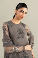 3 Pc Embellished Raw Silk Suit