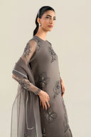 3 Pc Embellished Raw Silk Suit