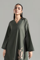 2 Pc Printed Raw Silk Suit