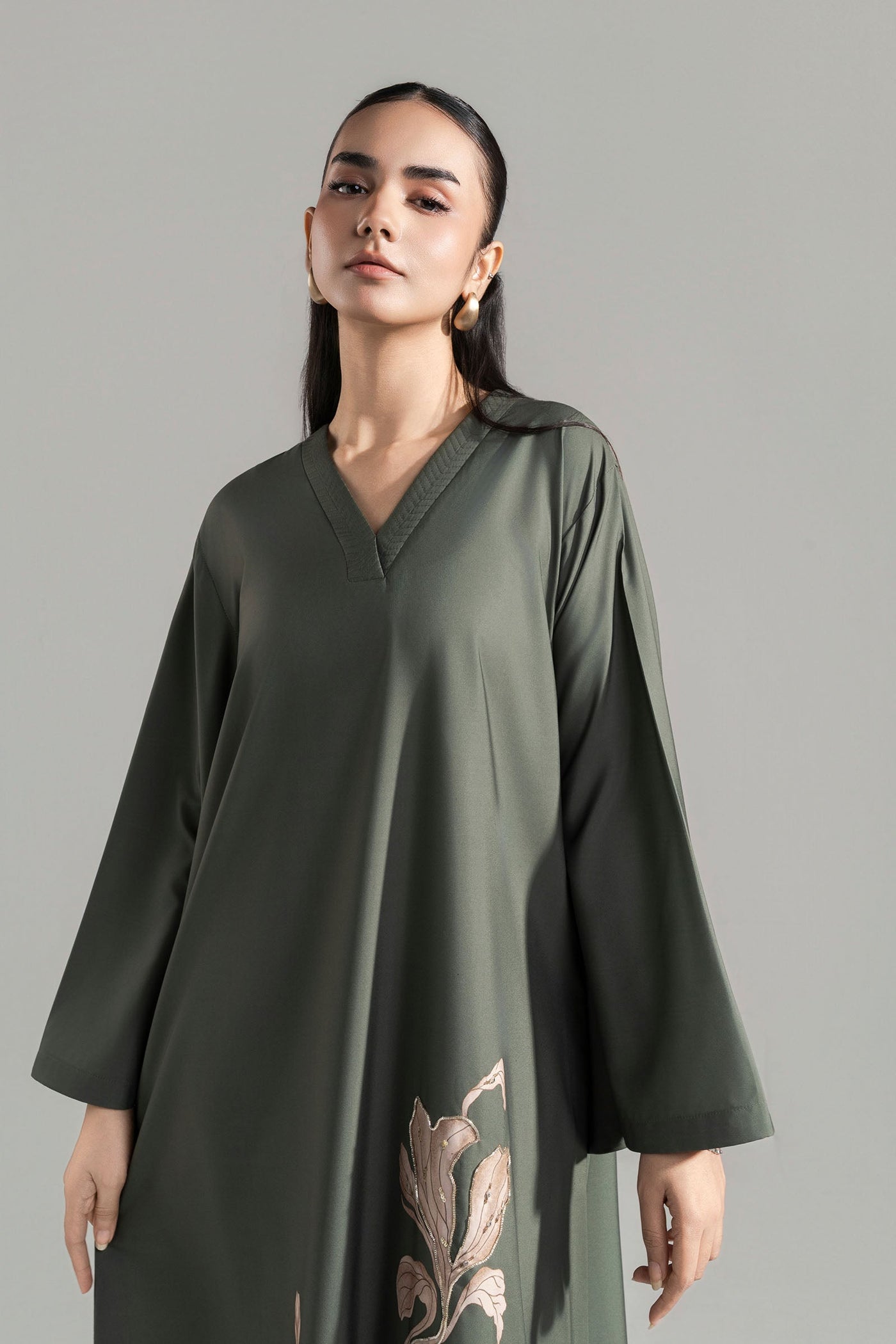 2 Pc Printed Raw Silk Suit