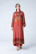 2 Pc Embroidered Raw Silk Suit