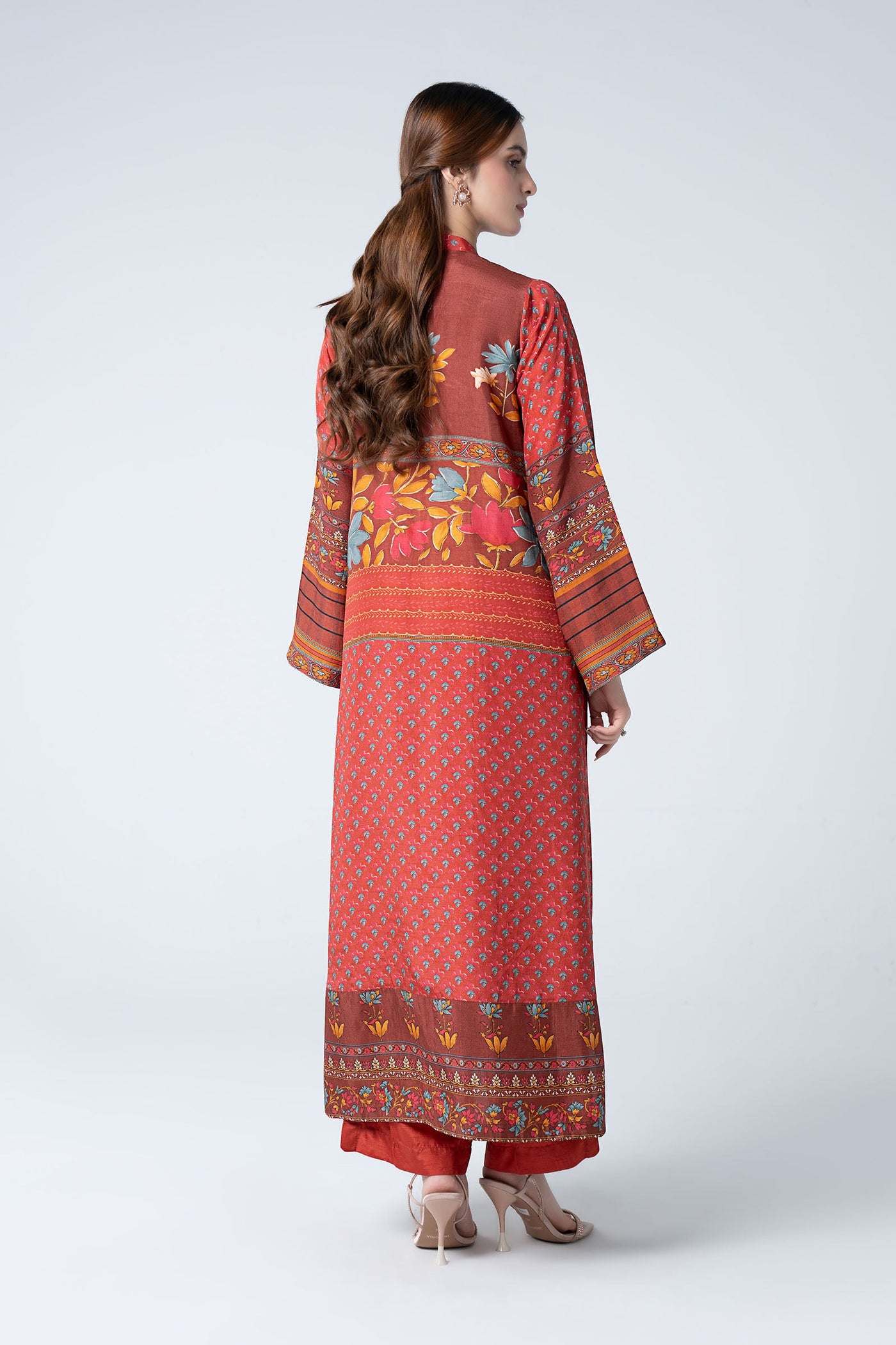 2 Pc Embroidered Raw Silk Suit