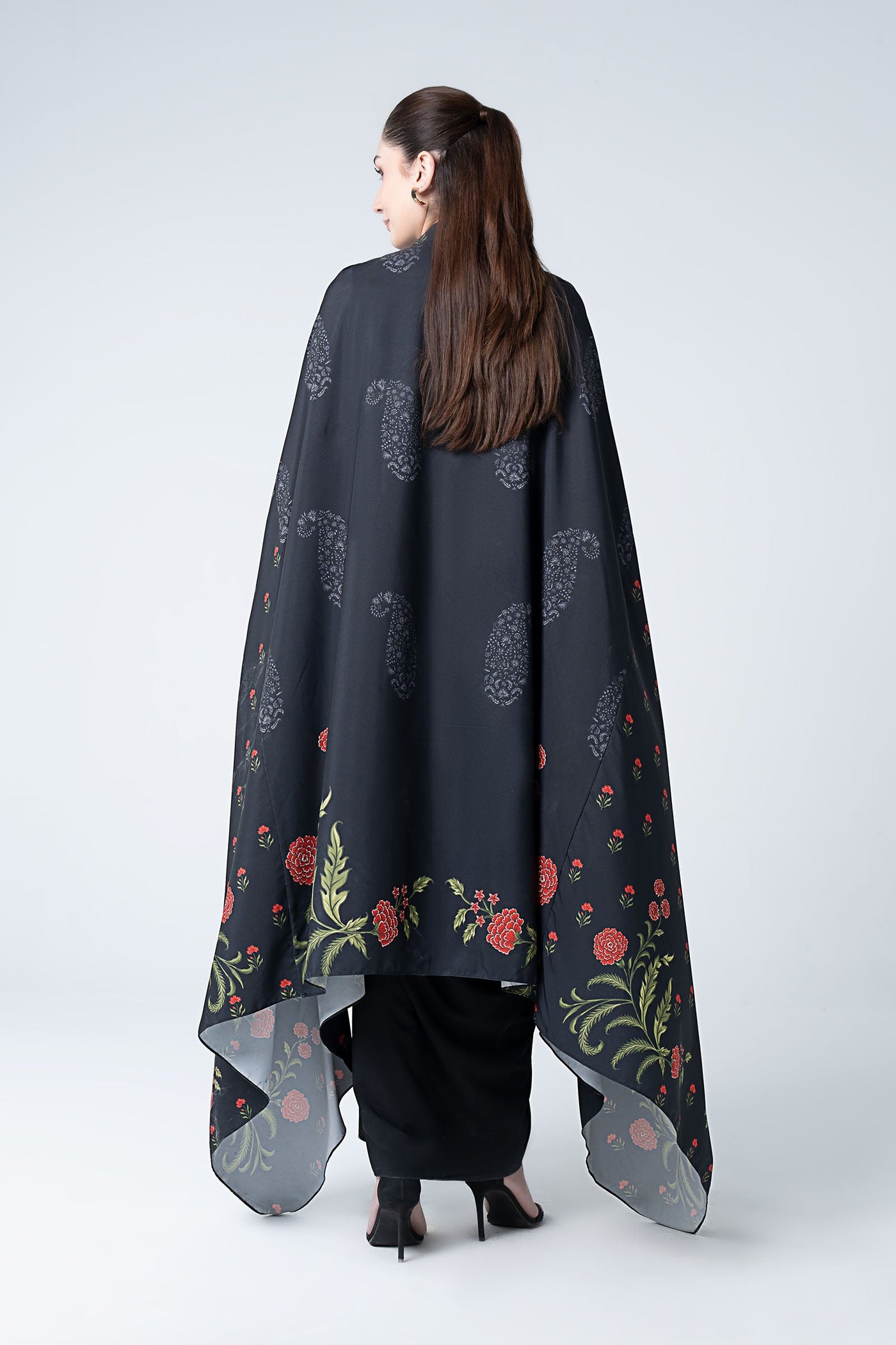 2 Pc Printed Raw Silk Suit