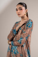 2 Pc Printed Velvet Suit