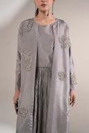 3 Pc Embellished Raw Silk Suit