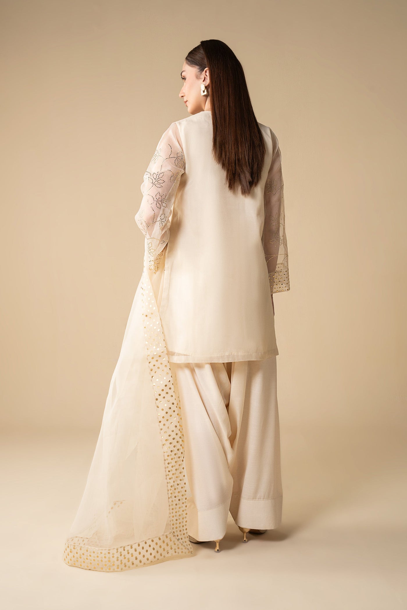 3 Pc Embellished Organza Suit