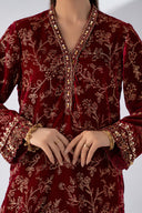 3 Pc Embellished Velvet Suit