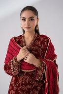 3 Pc Embellished Velvet Suit