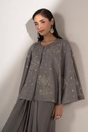 3 Pc Embellished Raw Silk Suit