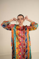 2 Pc Embellished Satin Silk Suit