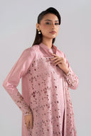 2 Pc Embroidered Bamberg Raw Silk Suit