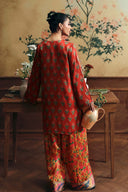 2 Pc Printed Poly Satin Silk Suit
