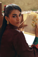 2 Pc Embellished Satin Silk Suit