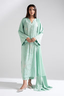 3 Pc Embellished Crepe Suit
