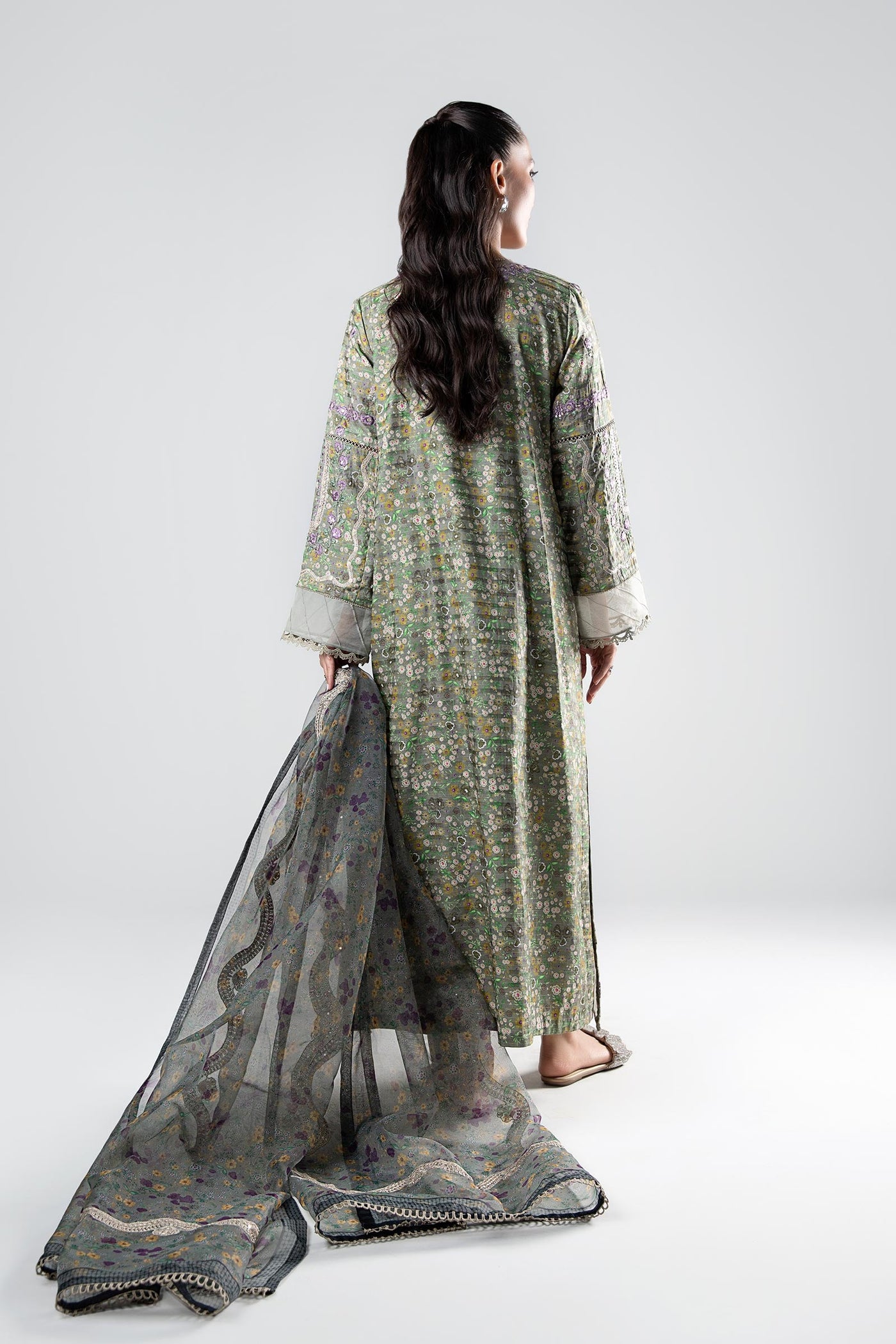 3 Pc Printed Textured Suit