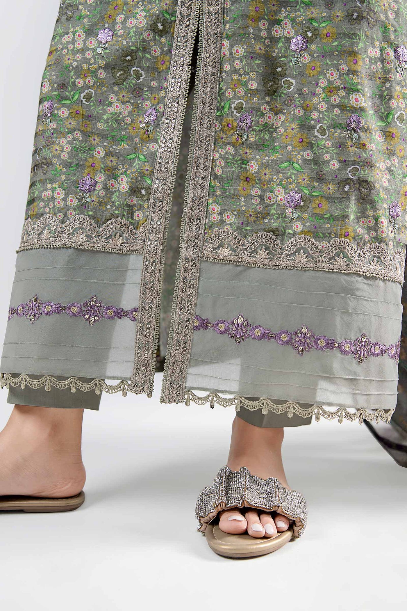 3 Pc Printed Textured Suit
