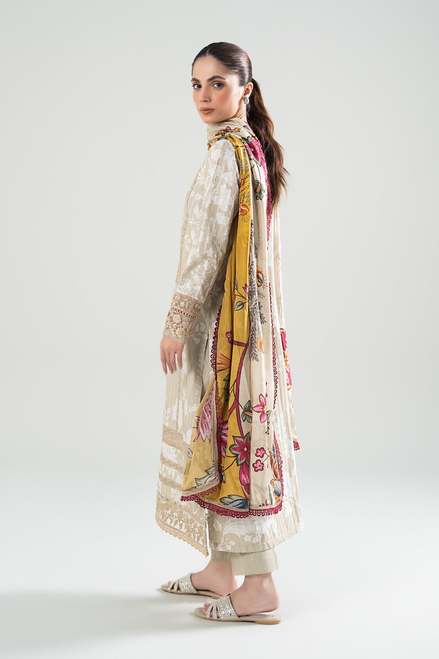 3 Pc Printed Textured Suit