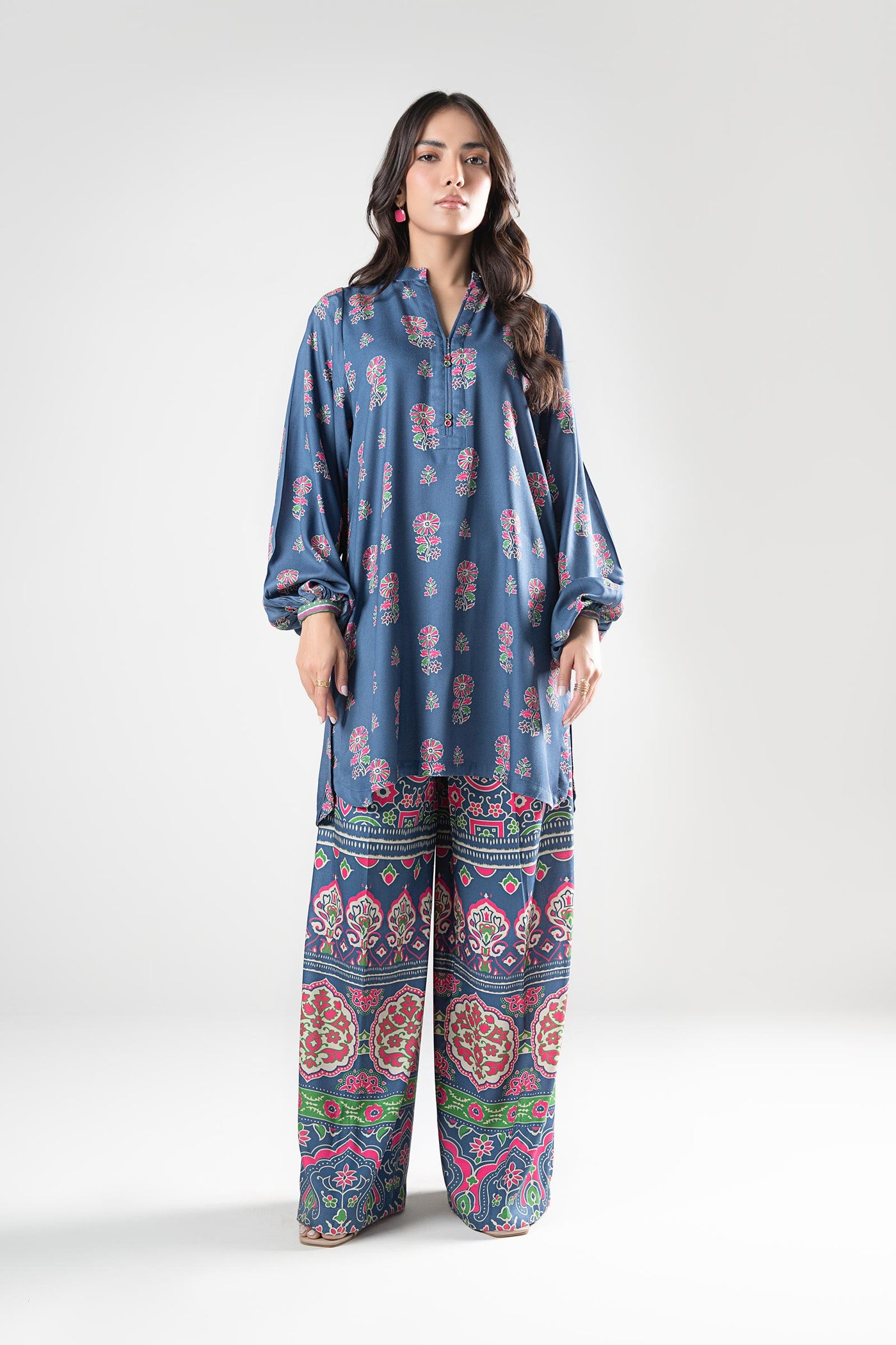 2 Pc Printed Twill Suit